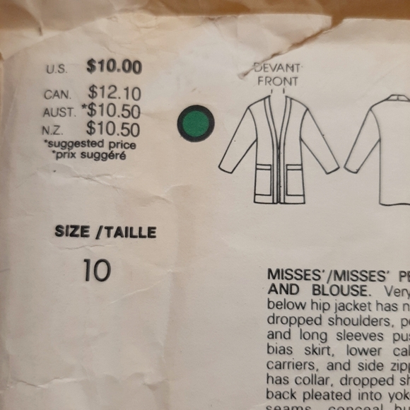 VTG VOGUE JOSEPH PICONE PATTERN  1489 - Picture 10 of 11